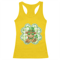 Funny Irish Highland Cow Shamrock Holiday Gift Racerback Tank Top