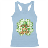 Funny Irish Highland Cow Shamrock Holiday Gift Racerback Tank Top
