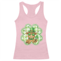 Funny Irish Highland Cow Shamrock Holiday Gift Racerback Tank Top
