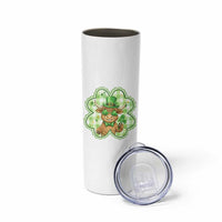 Funny Irish Highland Cow Shamrock Holiday Gift Skinny Tumbler