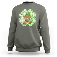 Funny Irish Highland Cow Shamrock Holiday Gift Sweatshirt