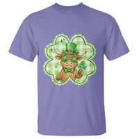 Funny Irish Highland Cow Shamrock Holiday Gift T Shirt