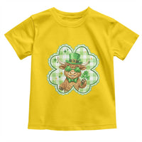 Funny Irish Highland Cow Shamrock Holiday Gift Toddler T Shirt