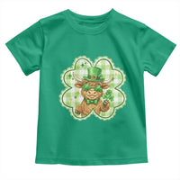 Funny Irish Highland Cow Shamrock Holiday Gift Toddler T Shirt