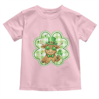 Funny Irish Highland Cow Shamrock Holiday Gift Toddler T Shirt
