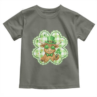 Funny Irish Highland Cow Shamrock Holiday Gift Toddler T Shirt