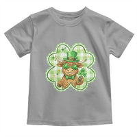Funny Irish Highland Cow Shamrock Holiday Gift Toddler T Shirt