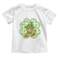 Funny Irish Highland Cow Shamrock Holiday Gift Toddler T Shirt