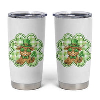 Funny Irish Highland Cow Shamrock Holiday Gift Tumbler Cup