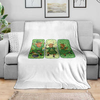 Vintage Highland Cow St Patricks Day Throw Blanket Farm Lover Gift