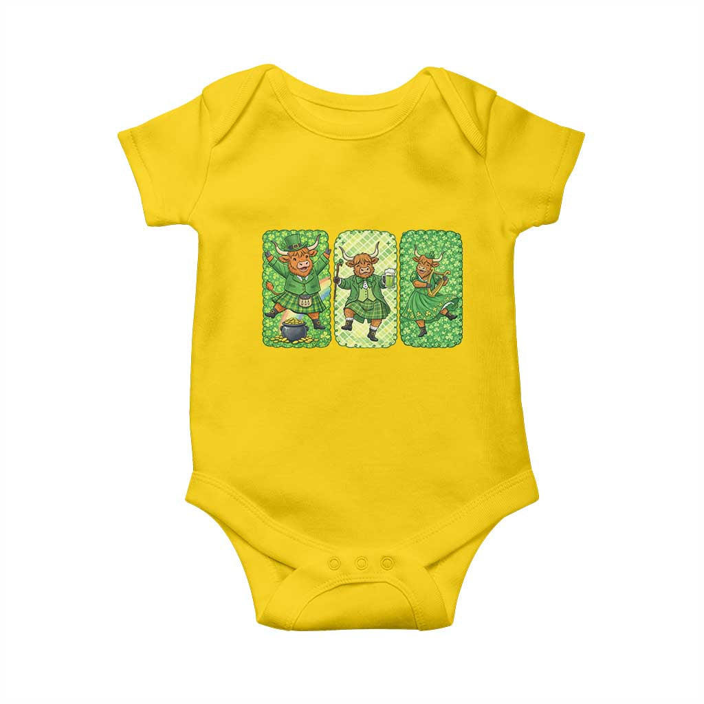 Vintage Highland Cow St Patricks Day Baby Onesie Farm Lover Gift