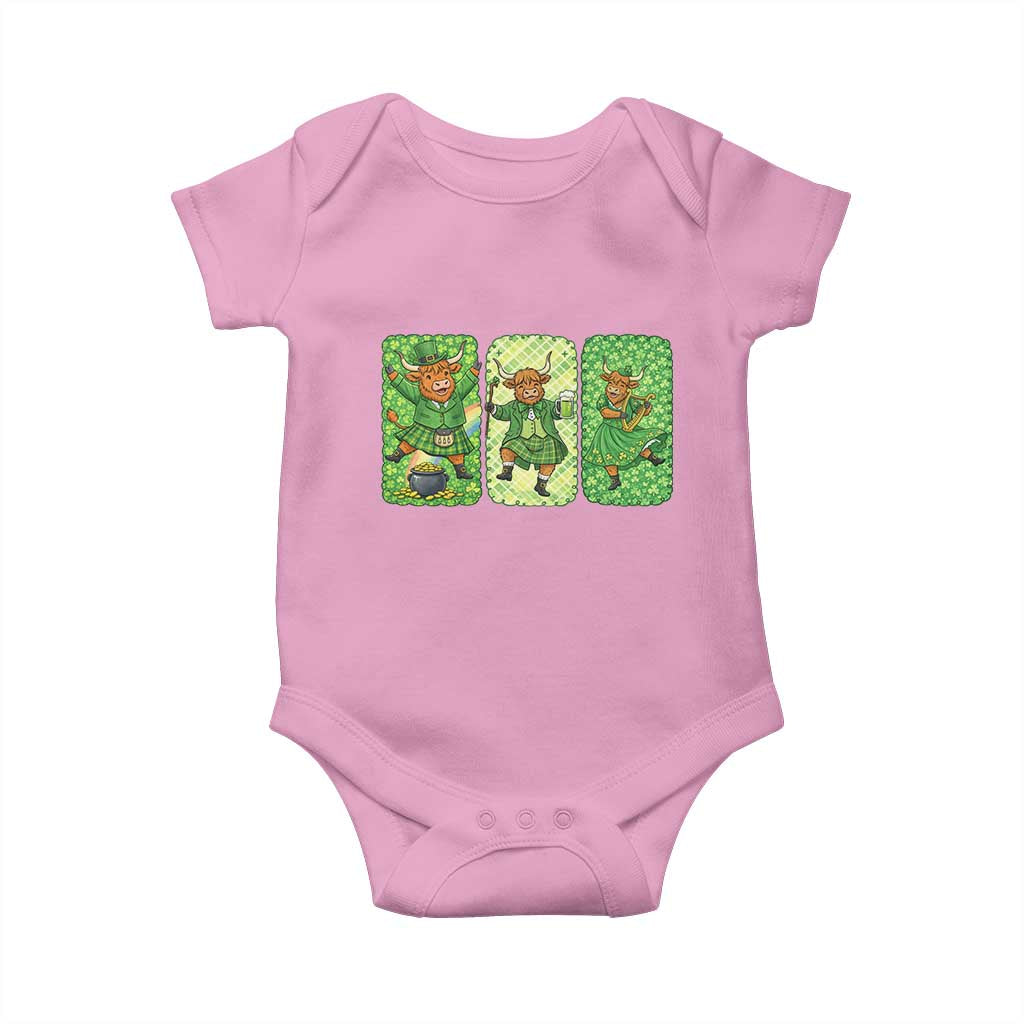 Vintage Highland Cow St Patricks Day Baby Onesie Farm Lover Gift