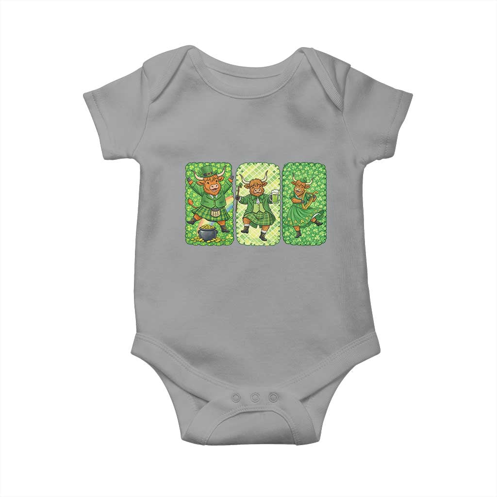 Vintage Highland Cow St Patricks Day Baby Onesie Farm Lover Gift