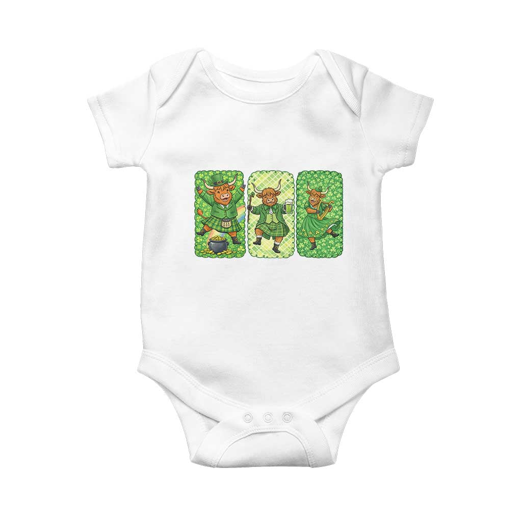 Vintage Highland Cow St Patricks Day Baby Onesie Farm Lover Gift
