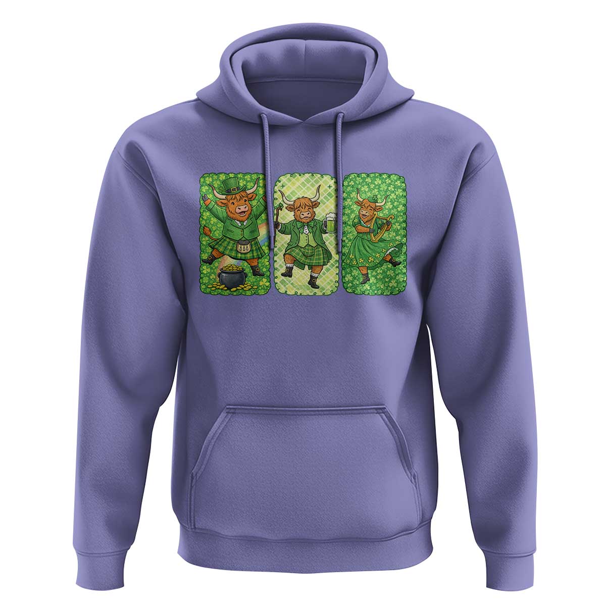 Vintage Highland Cow St Patricks Day Hoodie Farm Lover Gift