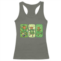 Vintage Highland Cow St Patricks Day Racerback Tank Top Farm Lover Gift