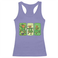 Vintage Highland Cow St Patricks Day Racerback Tank Top Farm Lover Gift