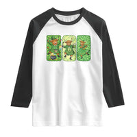 Vintage Highland Cow St Patricks Day Raglan Shirt Farm Lover Gift