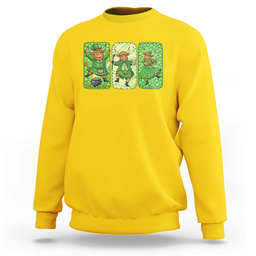Vintage Highland Cow St Patricks Day Sweatshirt Farm Lover Gift