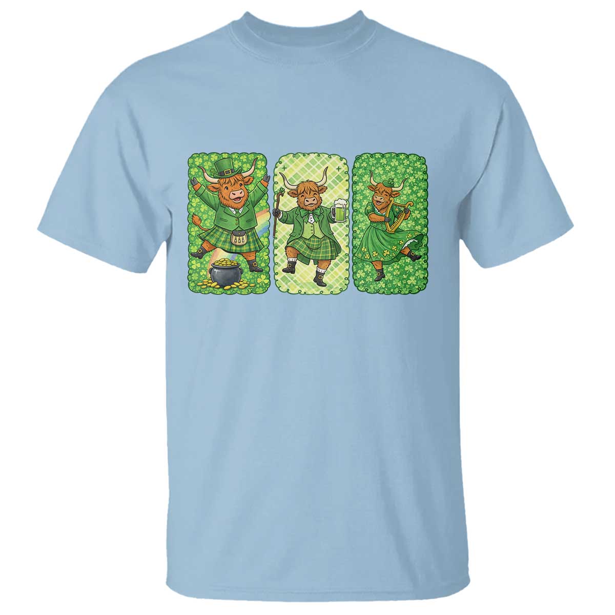 Vintage Highland Cow St Patricks Day T Shirt Farm Lover Gift