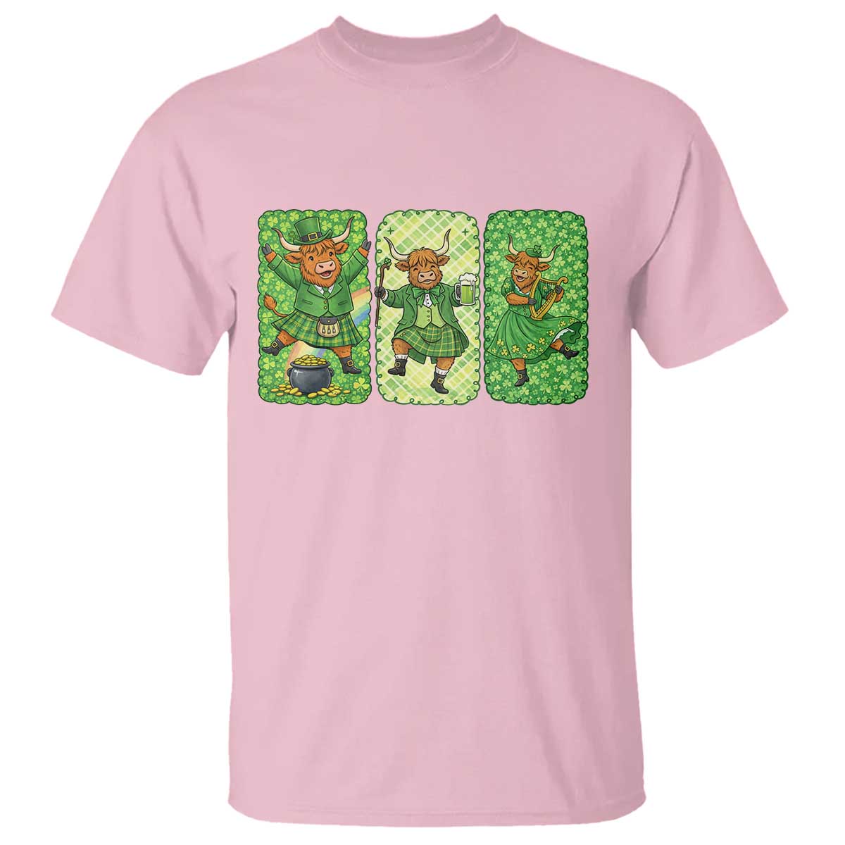 Vintage Highland Cow St Patricks Day T Shirt Farm Lover Gift
