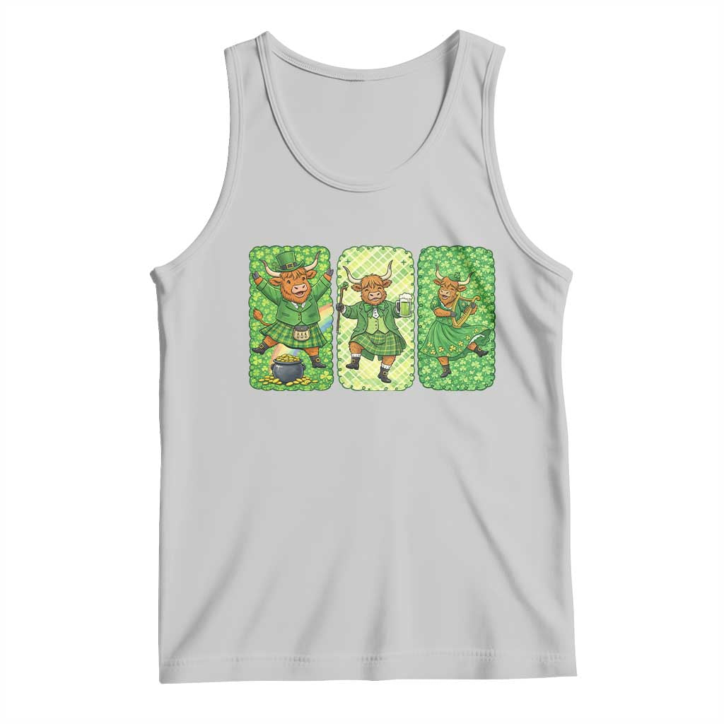 Vintage Highland Cow St Patricks Day Tank Top Farm Lover Gift