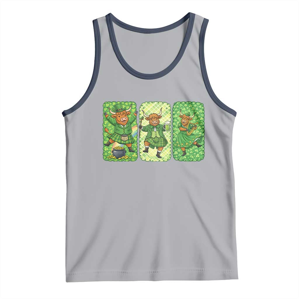 Vintage Highland Cow St Patricks Day Tank Top Farm Lover Gift
