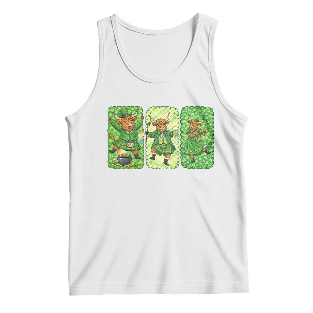 Vintage Highland Cow St Patricks Day Tank Top Farm Lover Gift