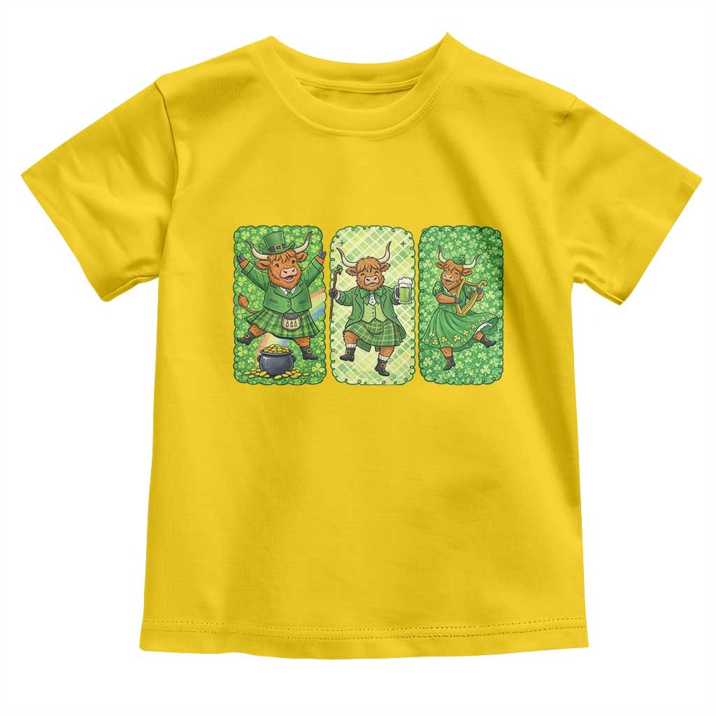 Vintage Highland Cow St Patricks Day Toddler T Shirt Farm Lover Gift