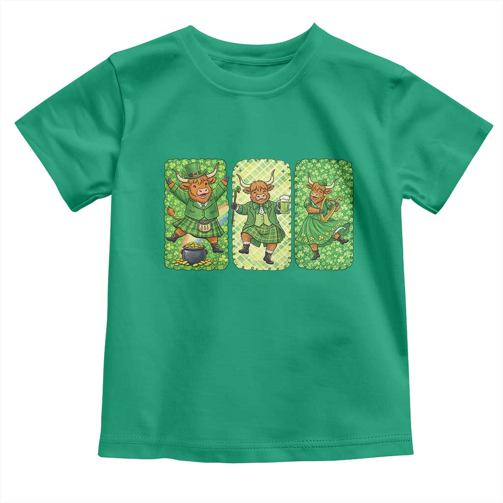Vintage Highland Cow St Patricks Day Toddler T Shirt Farm Lover Gift