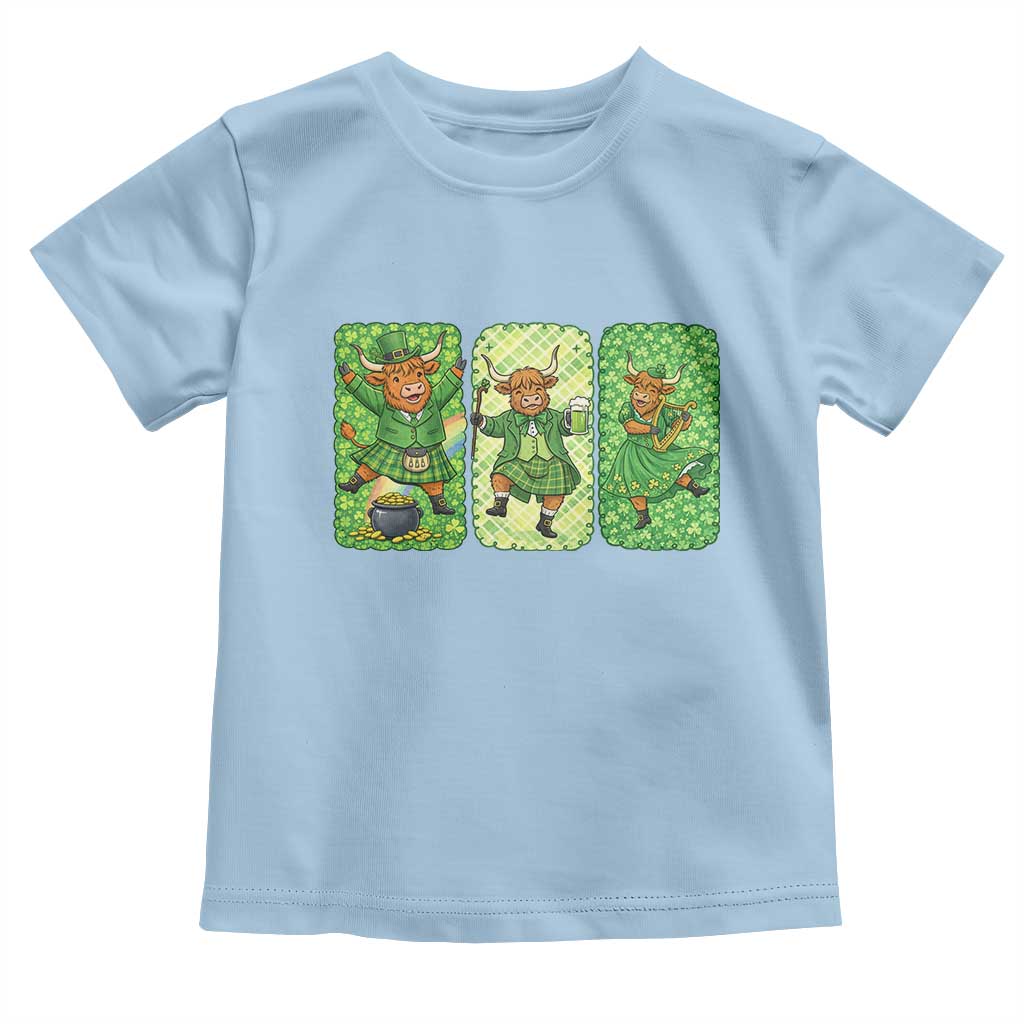 Vintage Highland Cow St Patricks Day Toddler T Shirt Farm Lover Gift
