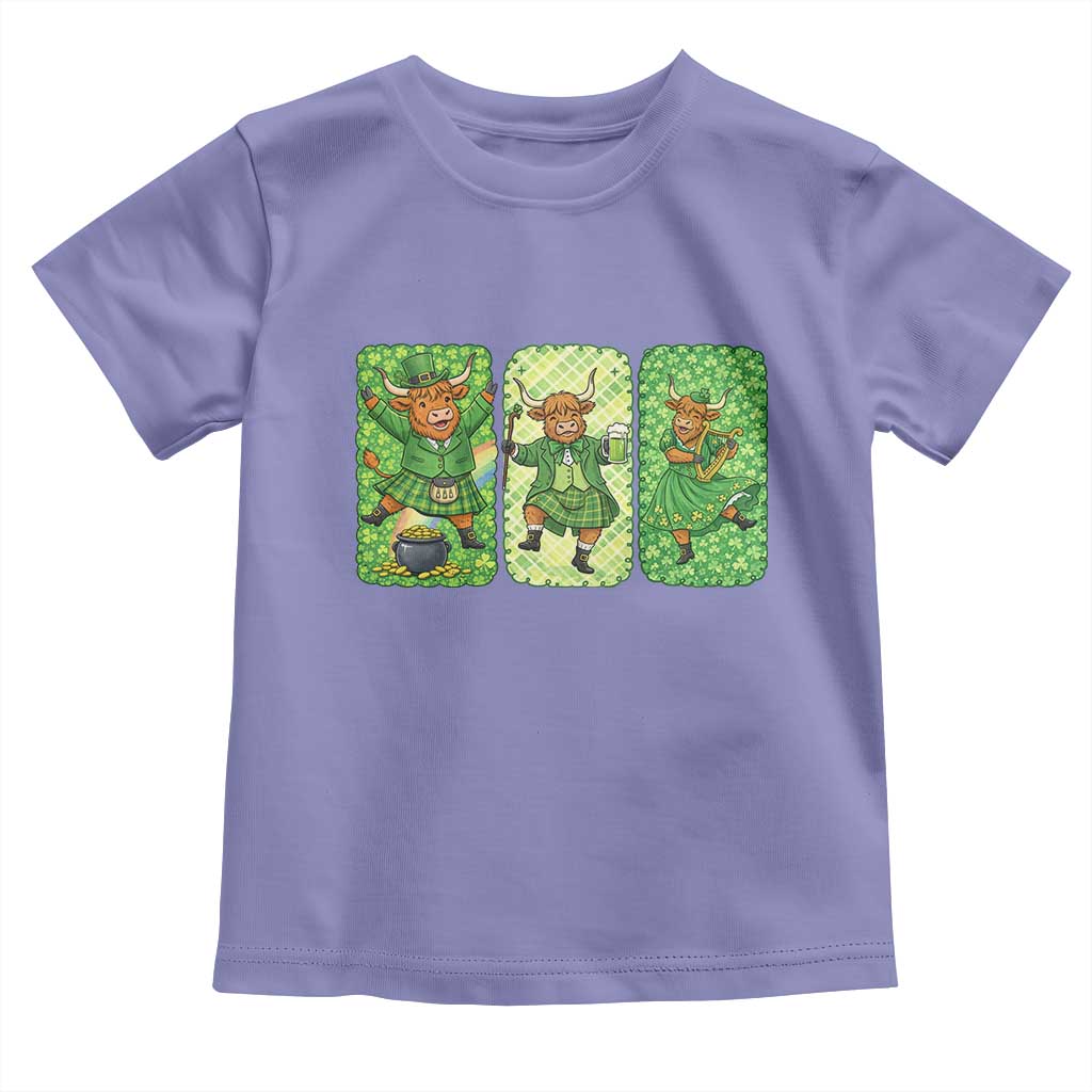 Vintage Highland Cow St Patricks Day Toddler T Shirt Farm Lover Gift