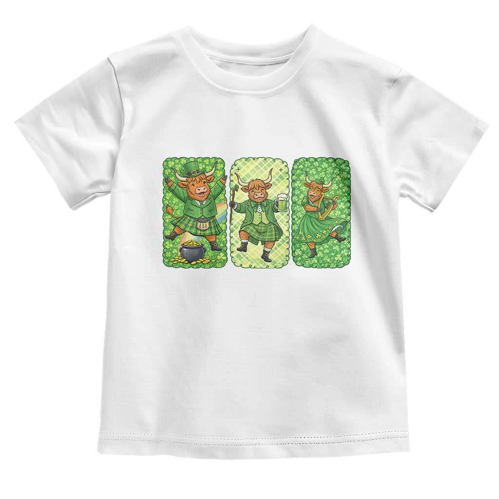 Vintage Highland Cow St Patricks Day Toddler T Shirt Farm Lover Gift