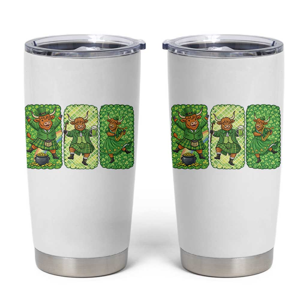 Vintage Highland Cow St Patricks Day Tumbler Cup Farm Lover Gift