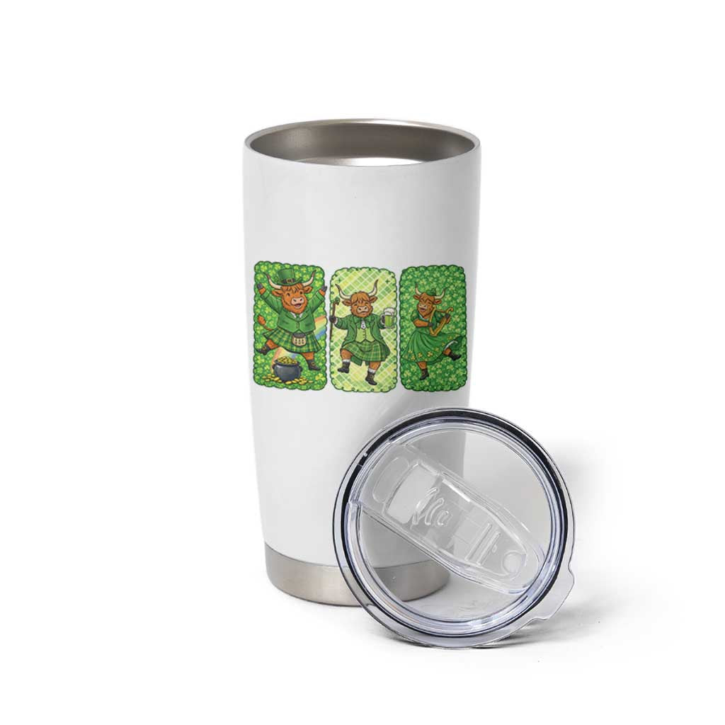 Vintage Highland Cow St Patricks Day Tumbler Cup Farm Lover Gift