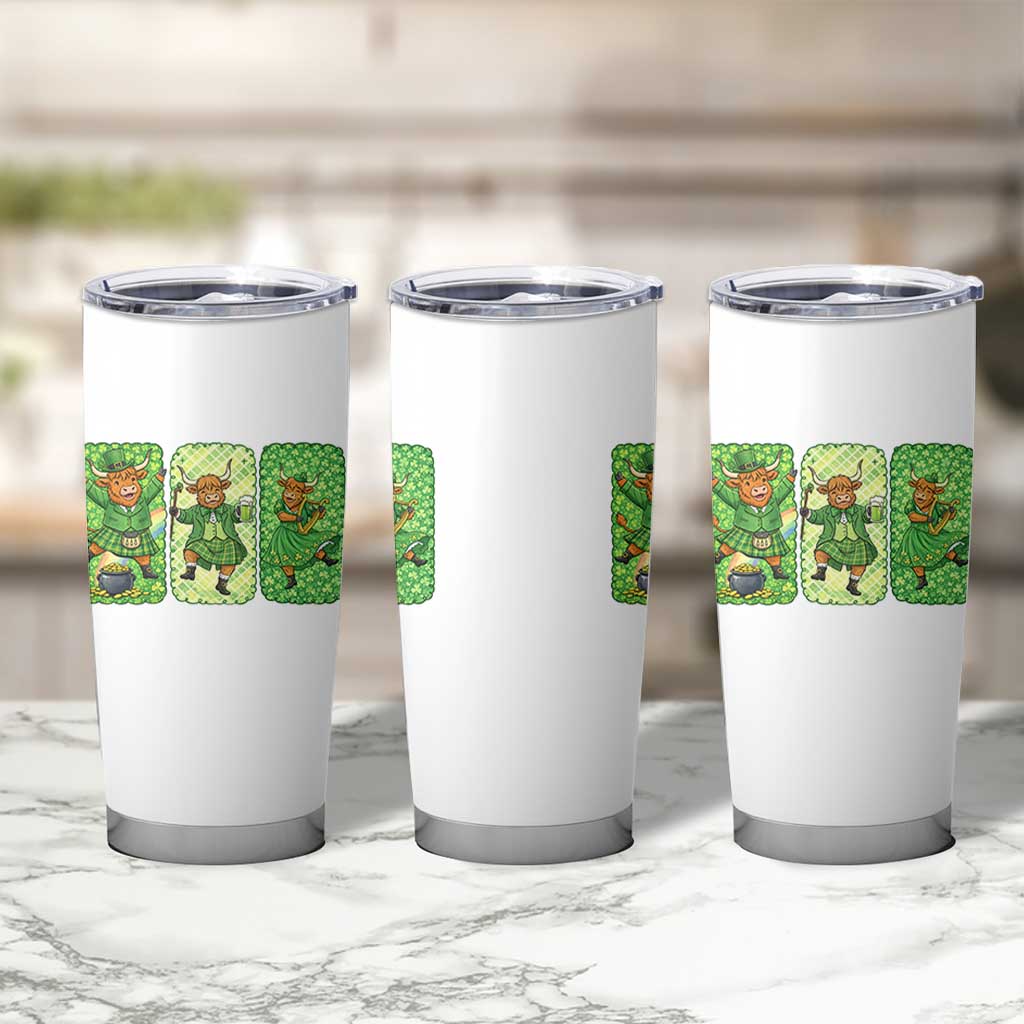 Vintage Highland Cow St Patricks Day Tumbler Cup Farm Lover Gift