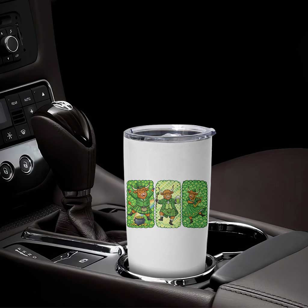 Vintage Highland Cow St Patricks Day Tumbler Cup Farm Lover Gift