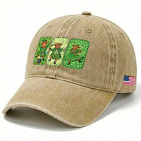 Vintage Highland Cow St Patricks Day Washed Cotton Baseball Cap Farm Lover Gift