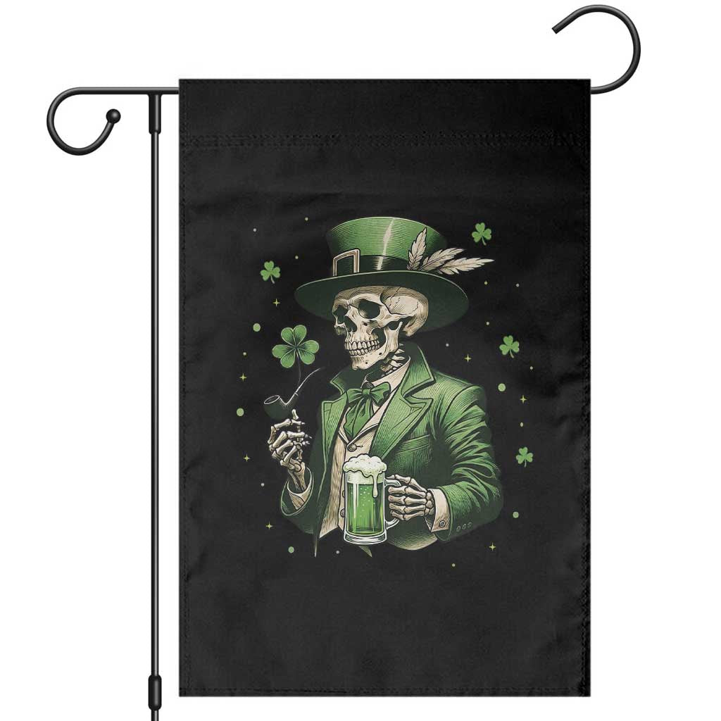 Skeleton St Patricks Day Drinking Garden Flag Irish Party Gift