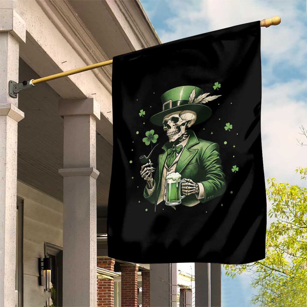 Skeleton St Patricks Day Drinking Garden Flag Irish Party Gift