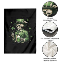 Skeleton St Patricks Day Drinking Garden Flag Irish Party Gift