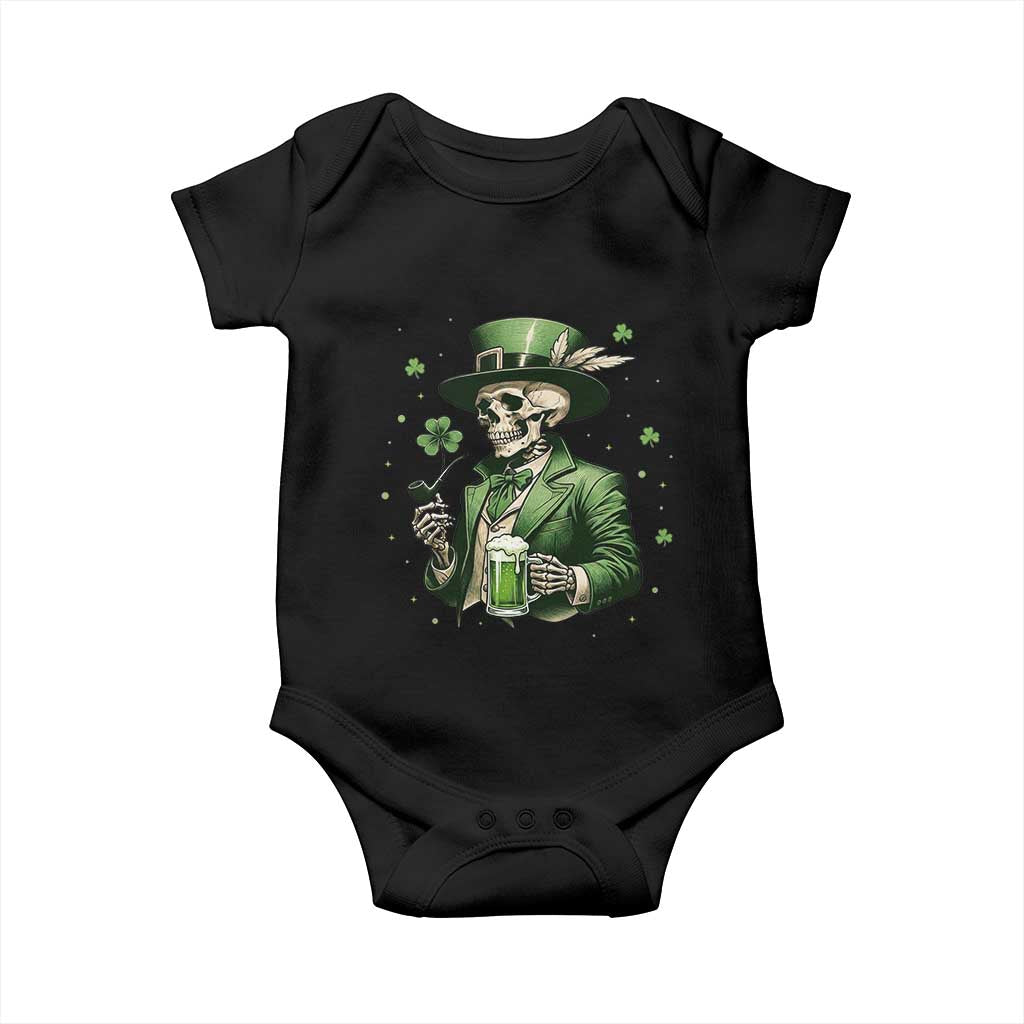 Skeleton St Patricks Day Drinking Baby Onesie Irish Party Gift