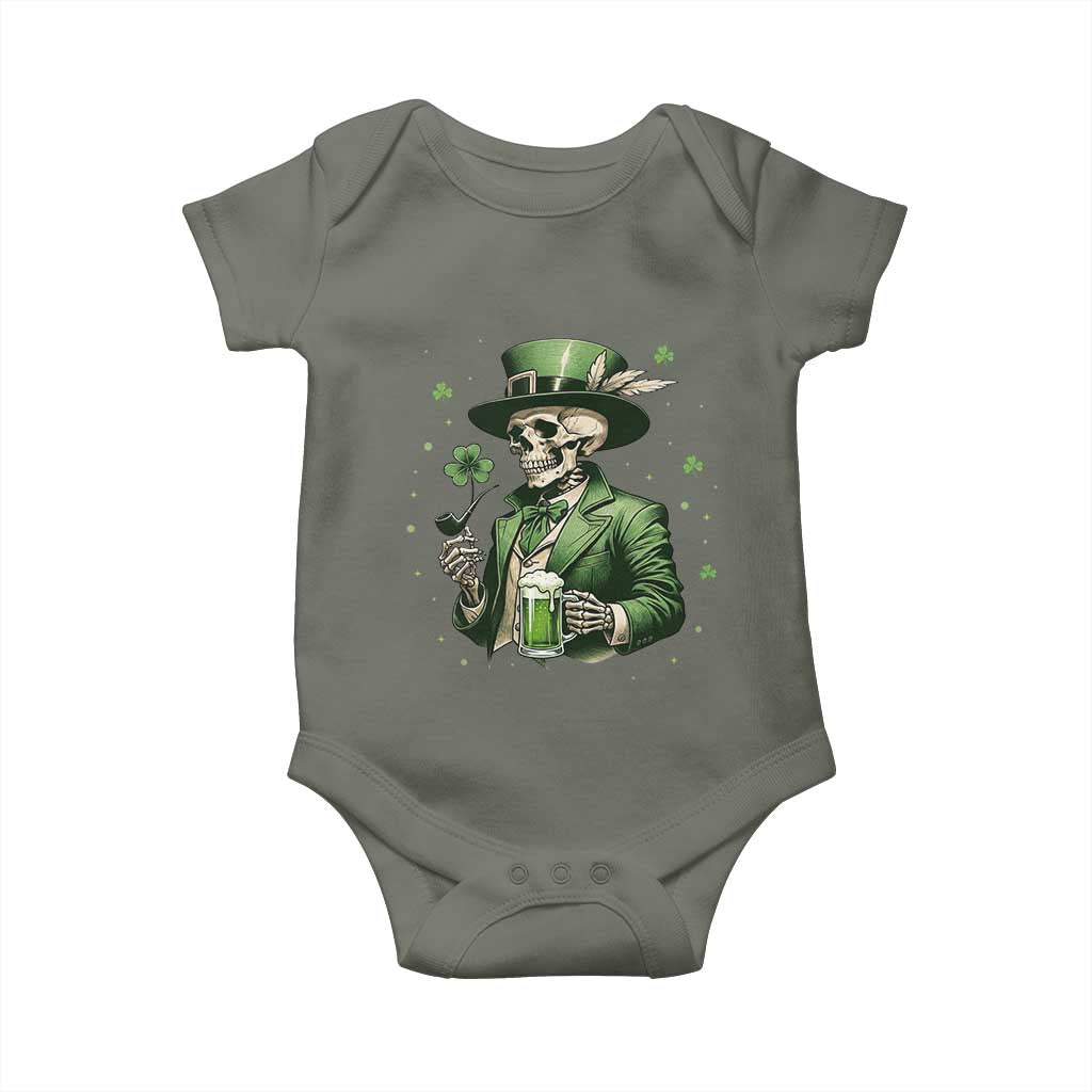 Skeleton St Patricks Day Drinking Baby Onesie Irish Party Gift