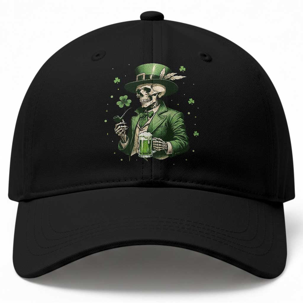 Skeleton St Patricks Day Drinking Baseball Cap Irish Party Gift