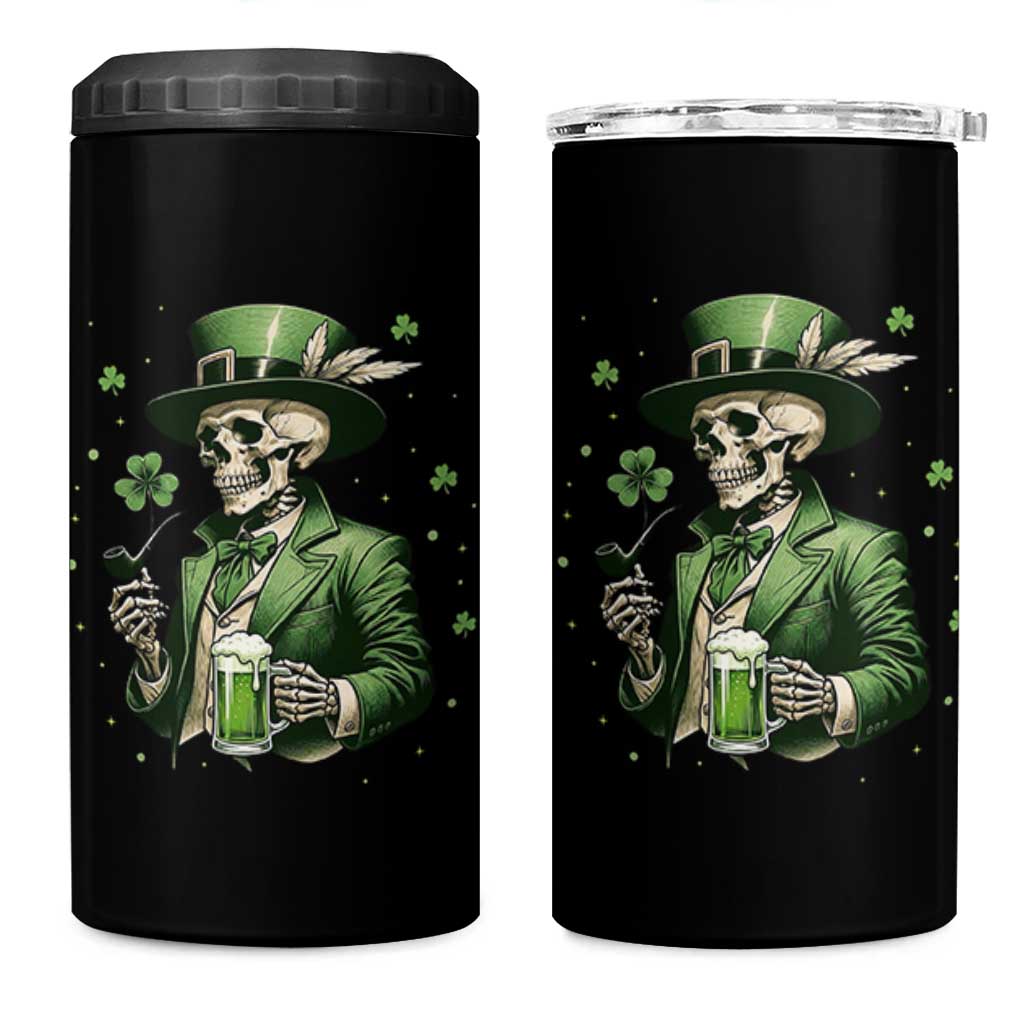 Skeleton St Patricks Day Drinking 4 in 1 Can Cooler Tumbler Irish Party Gift