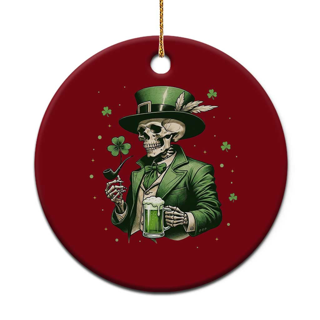 Skeleton St Patricks Day Drinking Ceramic Ornament Irish Party Gift