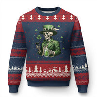 Skeleton St Patricks Day Drinking Ugly Christmas Sweater Irish Party Gift