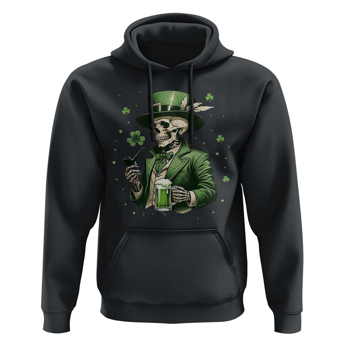 Skeleton St Patricks Day Drinking Hoodie Irish Party Gift