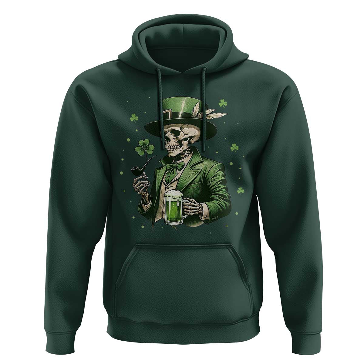 Skeleton St Patricks Day Drinking Hoodie Irish Party Gift