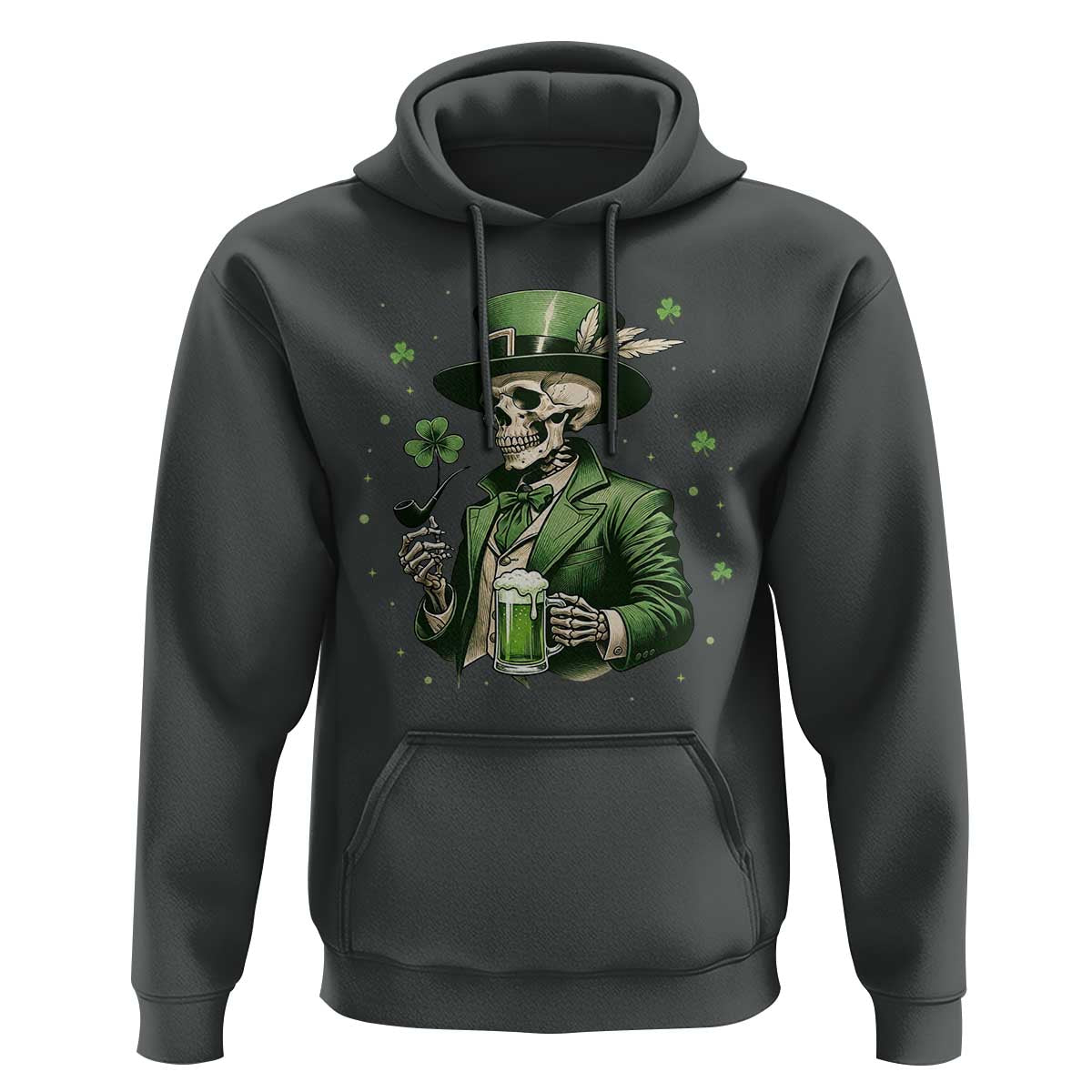 Skeleton St Patricks Day Drinking Hoodie Irish Party Gift